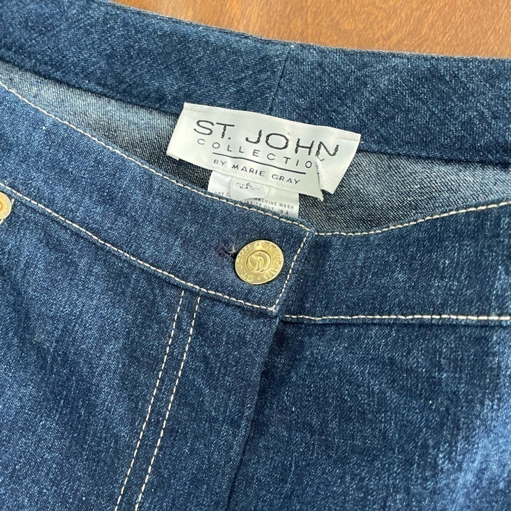 St John Collection Dark Wash Bootcut Jeans Size 6 - Picture 10 of 15